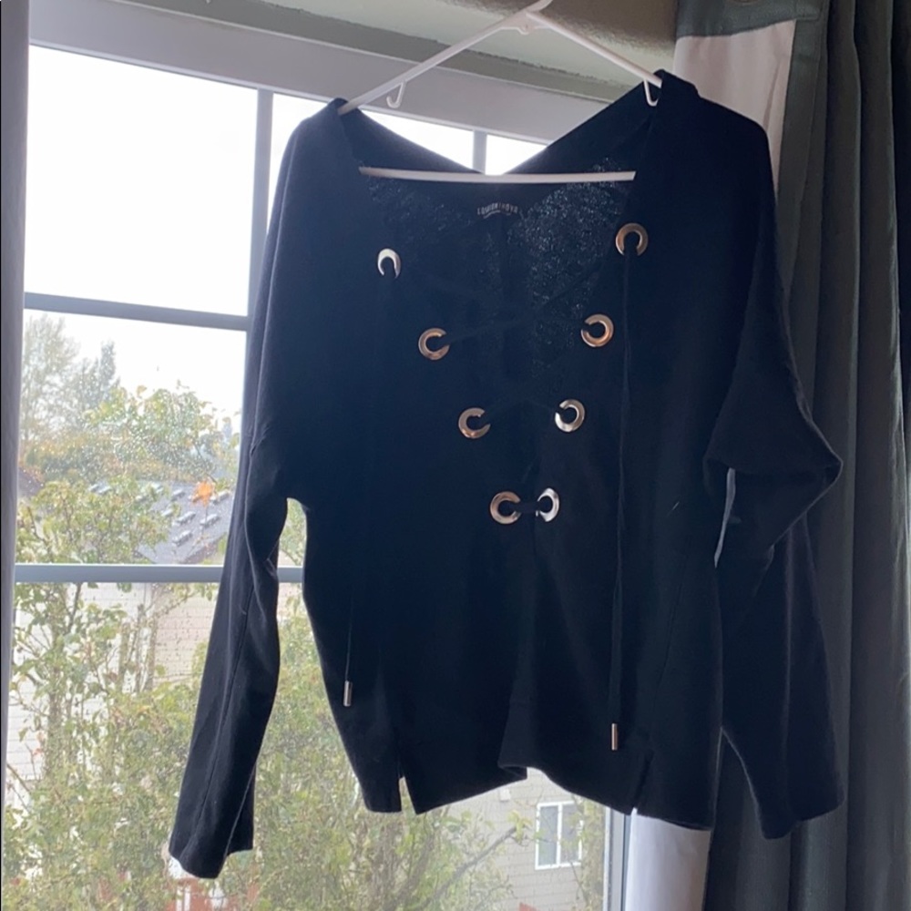 Lace Up Sweater